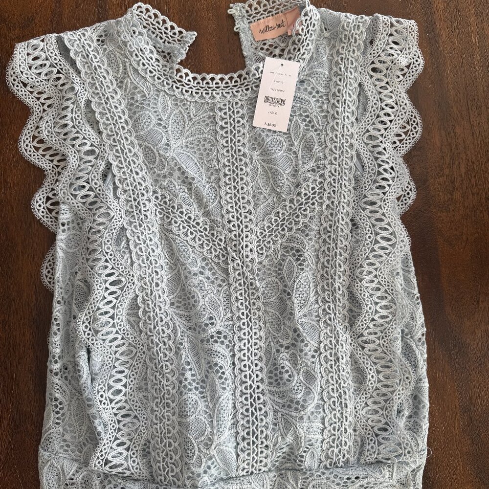 Buckle Willow & Root  Textured Tank Top - blue size large